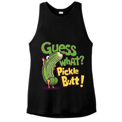 Guess What Pickle Butt! Funny Cucumber Meme Pickle Joke Ladies PosiCharge Tri-Blend Wicking Tank