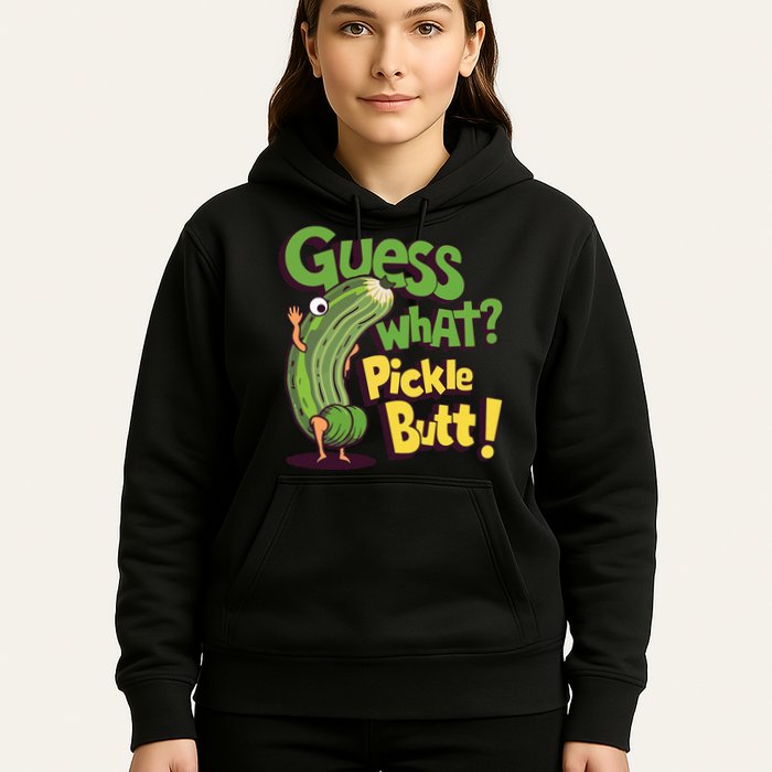 Guess What Pickle Butt! Funny Cucumber Meme Pickle Joke Hoodie