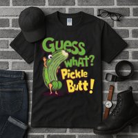 Guess What Pickle Butt! Funny Cucumber Meme Pickle Joke Tall T-Shirt