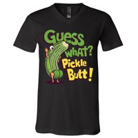 Guess What Pickle Butt! Funny Cucumber Meme Pickle Joke V-Neck T-Shirt