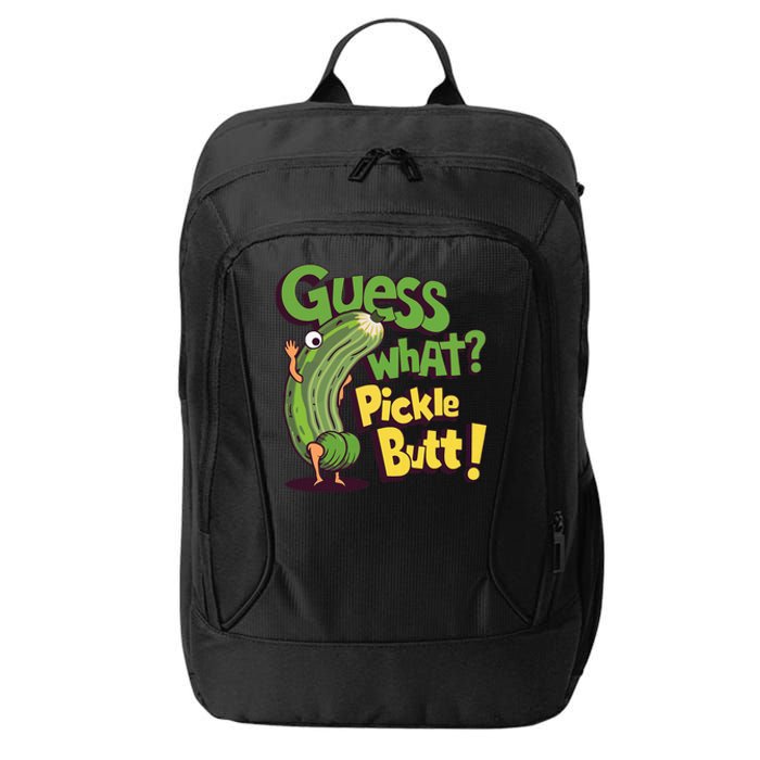 Guess What Pickle Butt! Funny Cucumber Meme Pickle Joke City Backpack