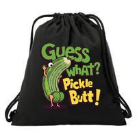 Guess What Pickle Butt! Funny Cucumber Meme Pickle Joke Drawstring Bag