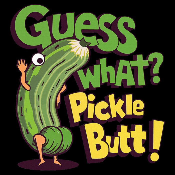 Guess What Pickle Butt! Funny Cucumber Meme Pickle Joke Flatbill Hat