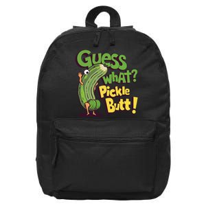 Guess What Pickle Butt! Funny Cucumber Meme Pickle Joke 16 in Basic Backpack