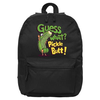 Guess What Pickle Butt! Funny Cucumber Meme Pickle Joke 16 in Basic Backpack