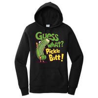 Guess What Pickle Butt! Funny Cucumber Meme Pickle Joke Women's Pullover Hoodie