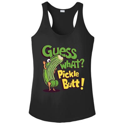 Guess What Pickle Butt! Funny Cucumber Meme Pickle Joke Ladies PosiCharge Competitor Racerback Tank