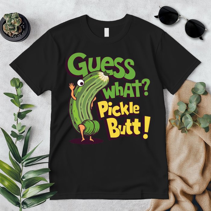 Guess What Pickle Butt! Funny Cucumber Meme Pickle Joke Premium T-Shirt