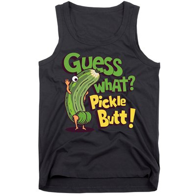 Guess What Pickle Butt! Funny Cucumber Meme Pickle Joke Tank Top