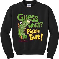 Guess What Pickle Butt! Funny Cucumber Meme Pickle Joke Kids Sweatshirt