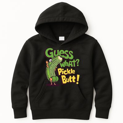Guess What Pickle Butt! Funny Cucumber Meme Pickle Joke Kids Hoodie