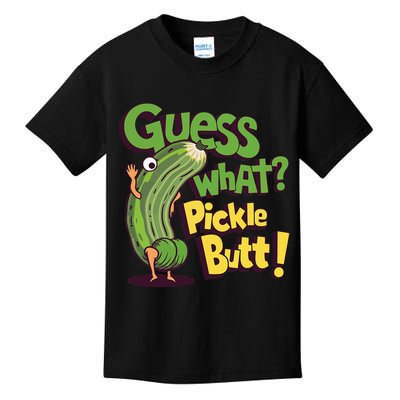 Guess What Pickle Butt! Funny Cucumber Meme Pickle Joke Kids T-Shirt