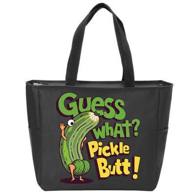 Guess What Pickle Butt! Funny Cucumber Meme Pickle Joke Zip Tote Bag