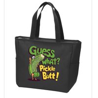 Guess What Pickle Butt! Funny Cucumber Meme Pickle Joke Zip Tote Bag