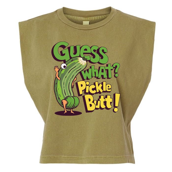 Guess What Pickle Butt! Funny Cucumber Meme Pickle Joke Garment-Dyed Women's Muscle Tee