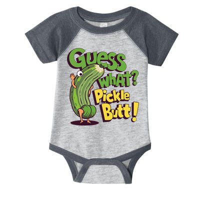 Guess What Pickle Butt! Funny Cucumber Meme Pickle Joke Infant Baby Jersey Bodysuit