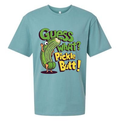 Guess What Pickle Butt! Funny Cucumber Meme Pickle Joke Sueded Cloud Jersey T-Shirt