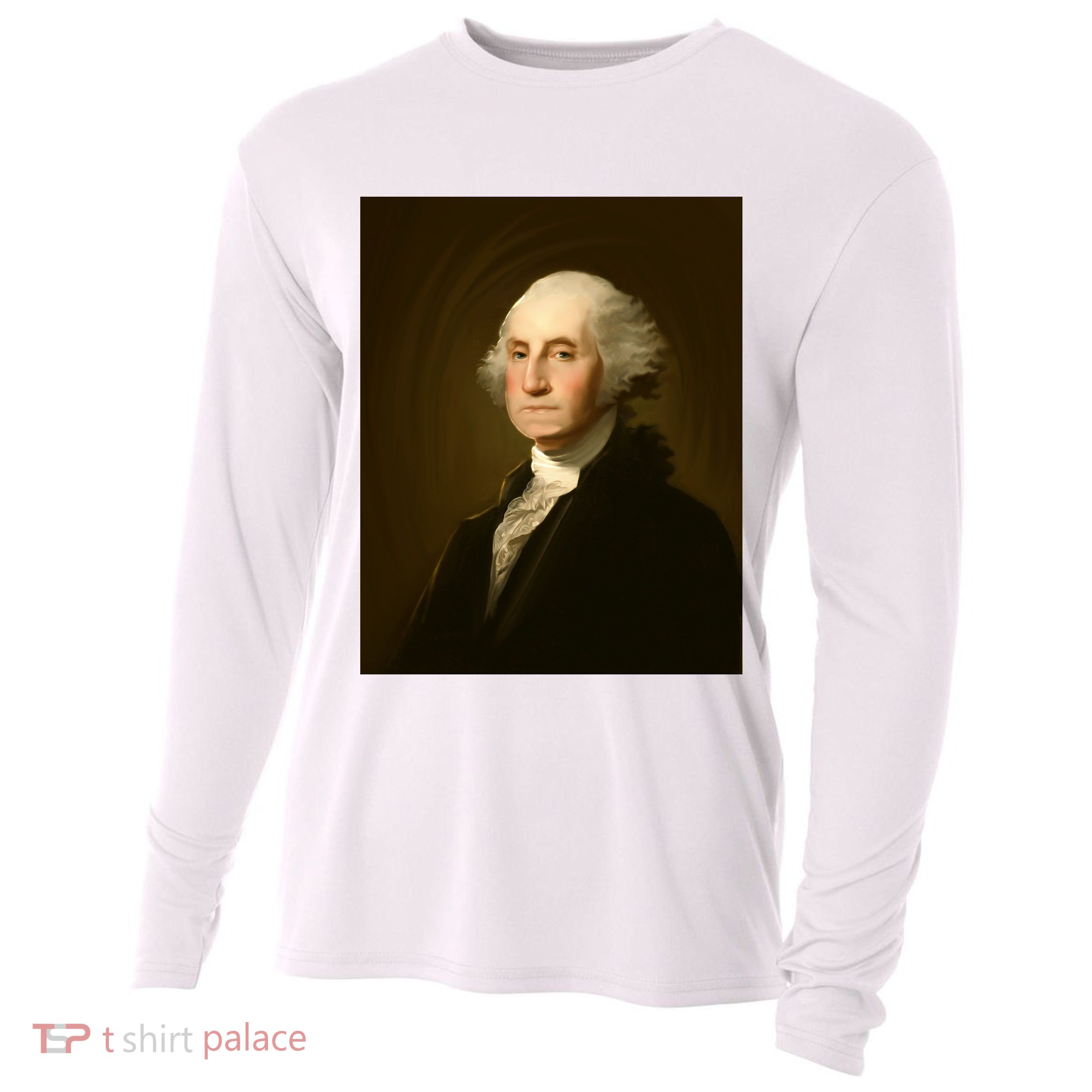 George Washington Portrait Cooling Performance Long Sleeve Crew