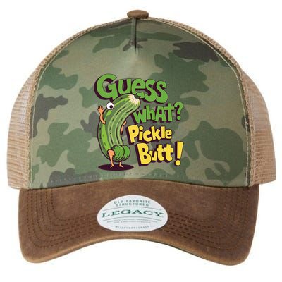 Guess What Pickle Butt! Funny Cucumber Meme Pickle Joke Legacy Tie Dye Trucker Hat