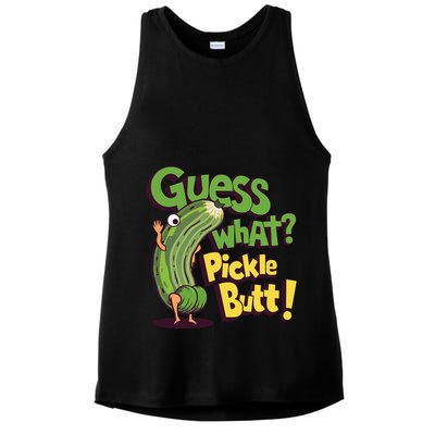 Guess What Pickle Butt! Funny Cucumber Meme Pickle Joke Ladies PosiCharge Tri-Blend Wicking Tank