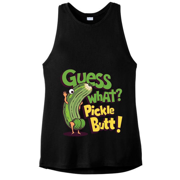 Guess What Pickle Butt! Funny Cucumber Meme Pickle Joke Ladies PosiCharge Tri-Blend Wicking Tank