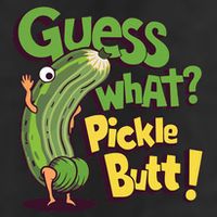 Guess What Pickle Butt! Funny Cucumber Meme Pickle Joke 7 Panel Mesh Trucker Snapback Hat