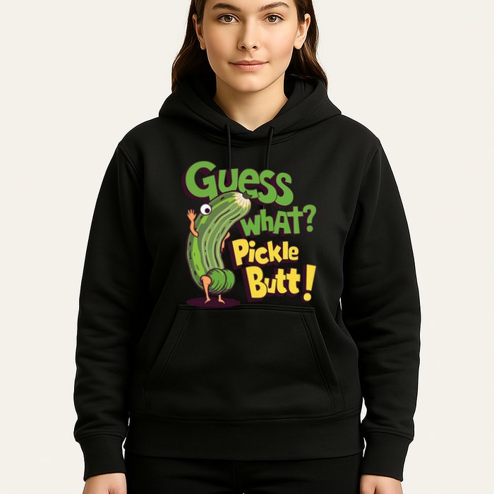Guess What Pickle Butt! Funny Cucumber Meme Pickle Joke Hoodie