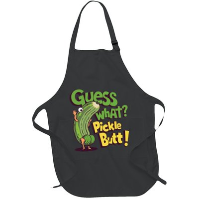 Guess What Pickle Butt! Funny Cucumber Meme Pickle Joke Full-Length Apron With Pockets