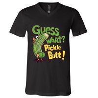 Guess What Pickle Butt! Funny Cucumber Meme Pickle Joke V-Neck T-Shirt