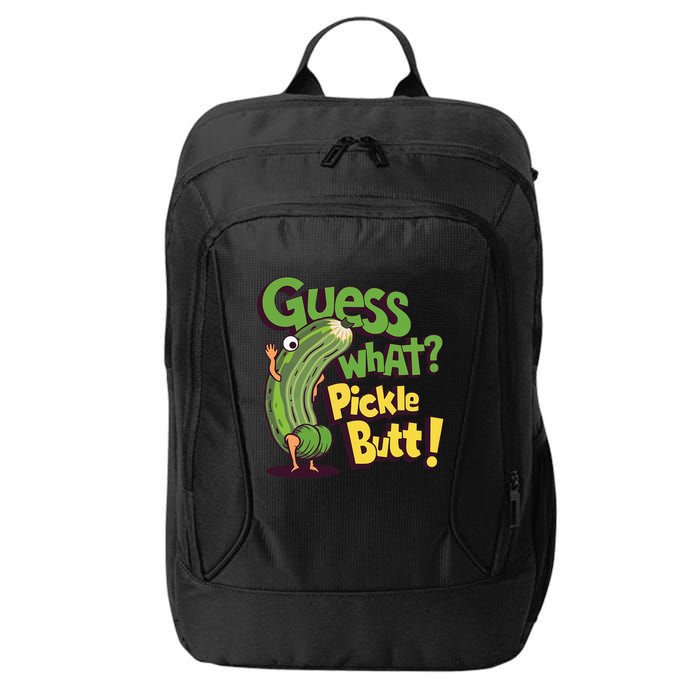Guess What Pickle Butt! Funny Cucumber Meme Pickle Joke City Backpack