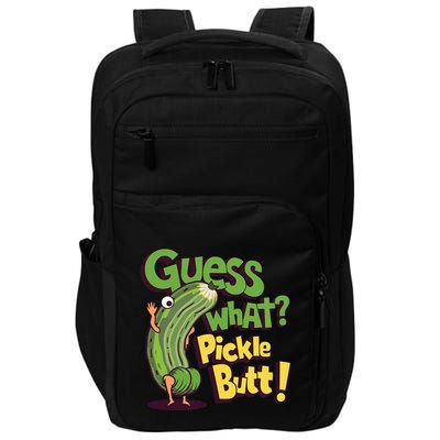 Guess What Pickle Butt! Funny Cucumber Meme Pickle Joke Impact Tech Backpack