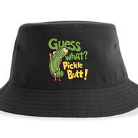 Guess What Pickle Butt! Funny Cucumber Meme Pickle Joke Sustainable Bucket Hat
