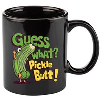 Guess What Pickle Butt! Funny Cucumber Meme Pickle Joke 11oz C Handle Ceramic Mug