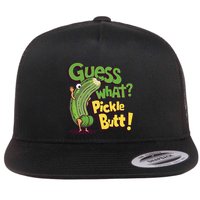 Guess What Pickle Butt! Funny Cucumber Meme Pickle Joke Flat Bill Trucker Hat
