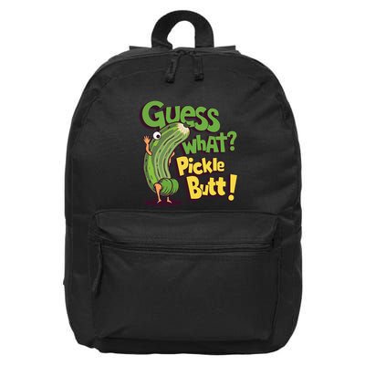 Guess What Pickle Butt! Funny Cucumber Meme Pickle Joke 16 in Basic Backpack