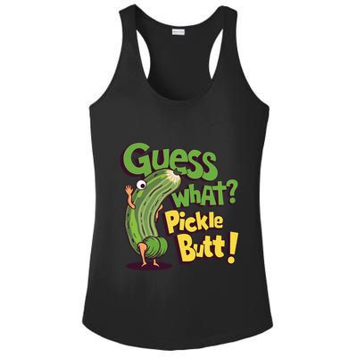 Guess What Pickle Butt! Funny Cucumber Meme Pickle Joke Ladies PosiCharge Competitor Racerback Tank