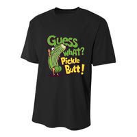 Guess What Pickle Butt! Funny Cucumber Meme Pickle Joke Youth Performance Sprint T-Shirt