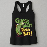 Guess What Pickle Butt! Funny Cucumber Meme Pickle Joke Womens Tank Top