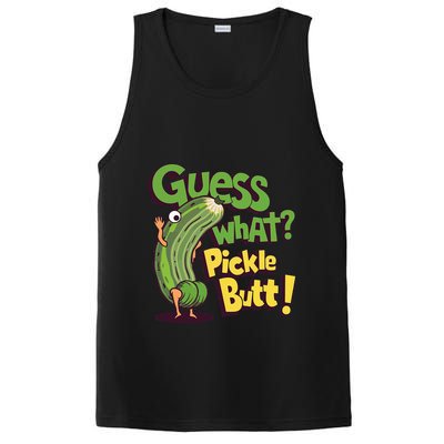 Guess What Pickle Butt! Funny Cucumber Meme Pickle Joke PosiCharge Competitor Tank