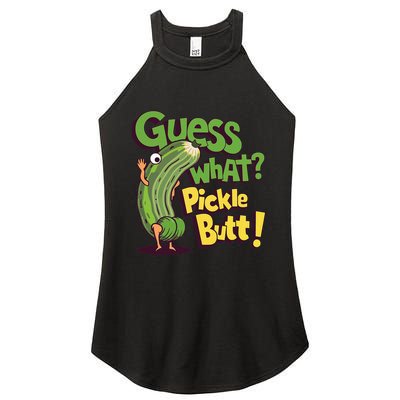 Guess What Pickle Butt! Funny Cucumber Meme Pickle Joke Women's Perfect Tri Rocker Tank