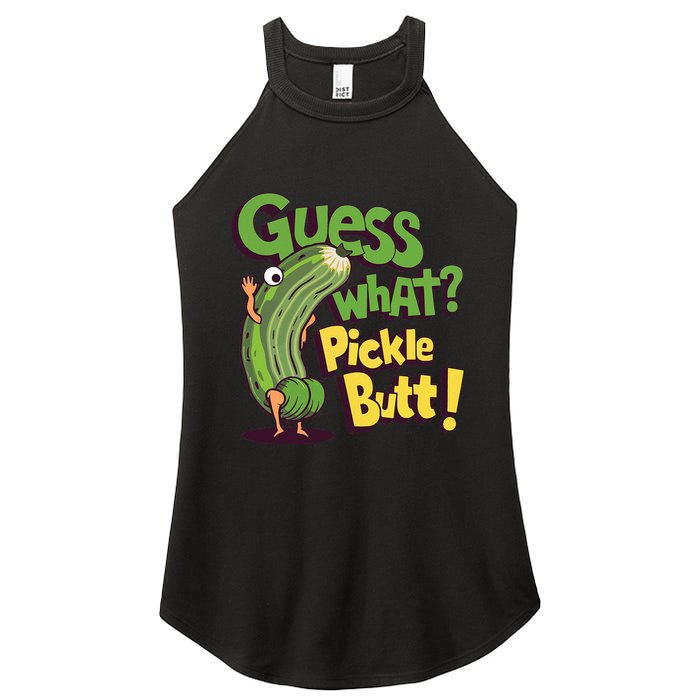 Guess What Pickle Butt! Funny Cucumber Meme Pickle Joke Women's Perfect Tri Rocker Tank
