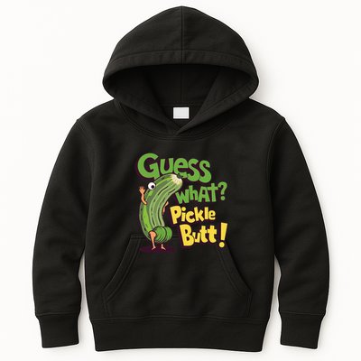 Guess What Pickle Butt! Funny Cucumber Meme Pickle Joke Kids Hoodie