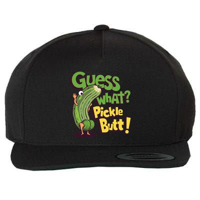 Guess What Pickle Butt! Funny Cucumber Meme Pickle Joke Wool Snapback Cap