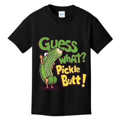 Guess What Pickle Butt! Funny Cucumber Meme Pickle Joke Kids T-Shirt