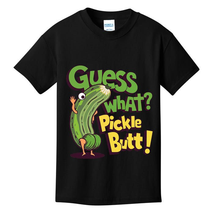 Guess What Pickle Butt! Funny Cucumber Meme Pickle Joke Kids T-Shirt