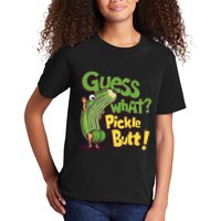 Guess What Pickle Butt! Funny Cucumber Meme Pickle Joke Kids T-Shirt