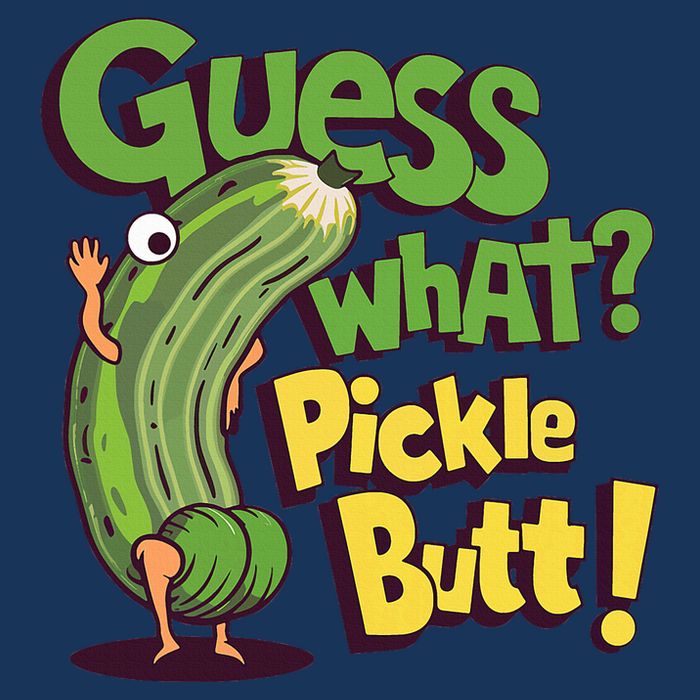 Guess What Pickle Butt! Funny Cucumber Meme Pickle Joke Infant Baby Jersey Bodysuit