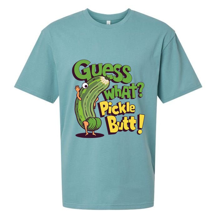 Guess What Pickle Butt! Funny Cucumber Meme Pickle Joke Sueded Cloud Jersey T-Shirt