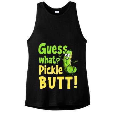 Guess What Pickle Butt! Funny Cucumber Meme Pickle Joke Ladies PosiCharge Tri-Blend Wicking Tank