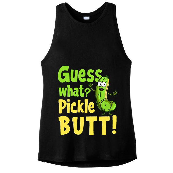 Guess What Pickle Butt! Funny Cucumber Meme Pickle Joke Ladies PosiCharge Tri-Blend Wicking Tank